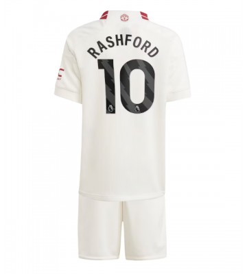 Manchester United Marcus Rashford #10 Tercera Equipación Niños 2023-24 Manga Corta (+ Pantalones cortos)